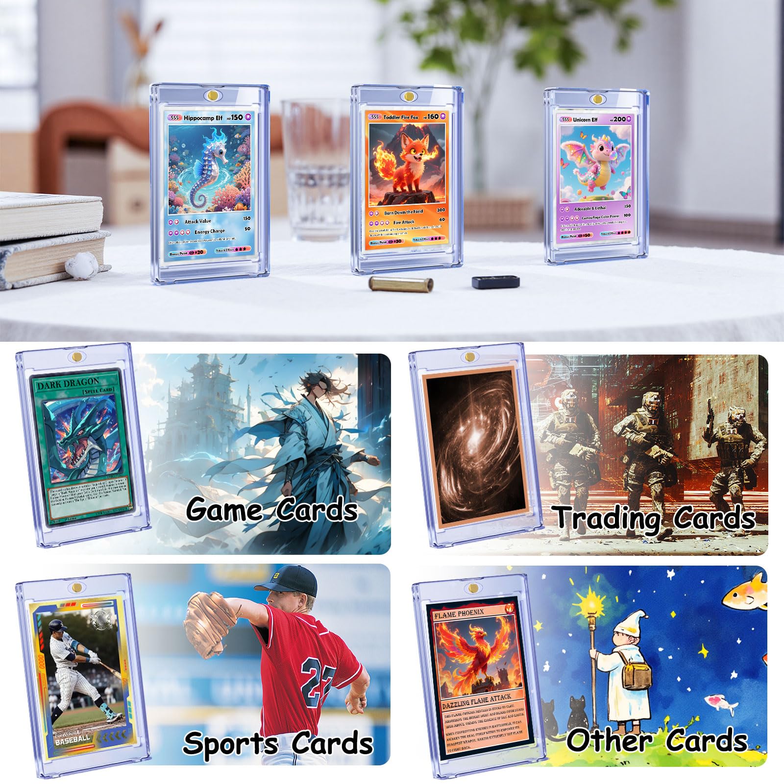 Amazon.com: Kitoyz 6 ct Magnetic Card Holder Case for Trading Card