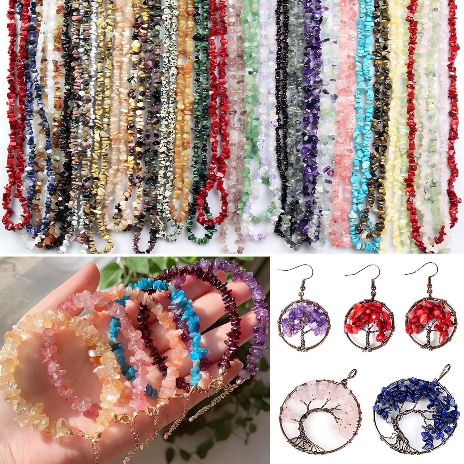 Natural Chip Stone Beads 450pcs African Turquoise Chips 5-8mm Genuine Real Irregular Healing Crystal Rocks Hole Drilled DIY Loose Gemstone Beads for Jewelry Making Bracelet Earrings Necklace Crafting - Image 6