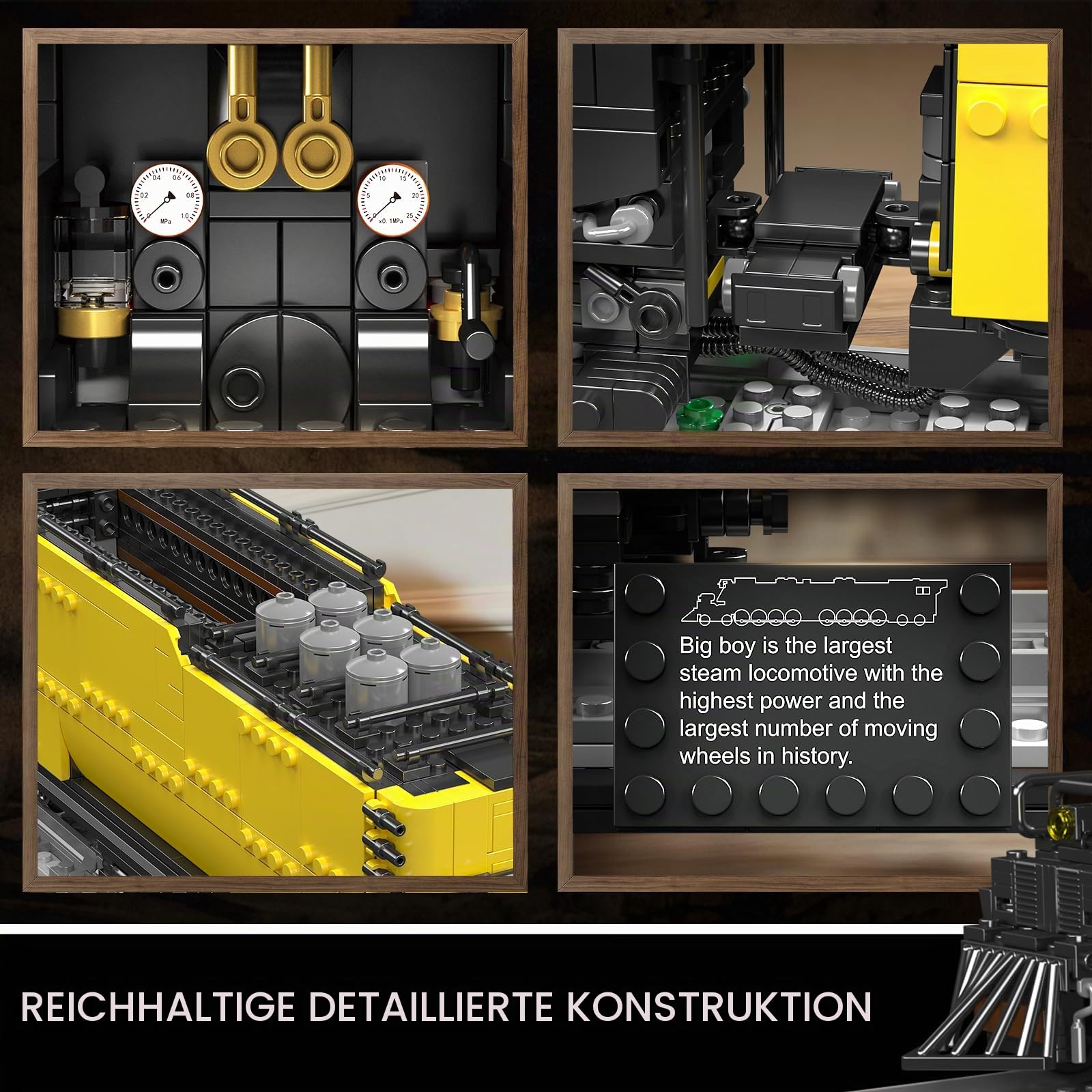 Mould King 12049 Technik Dampfzug Zug Bausteinset, 3040 Teile Detailliertes Modell, Dampflok Nachbildung Bausteine Spielzeug Geschenke für Erwachsene (Statische Version)