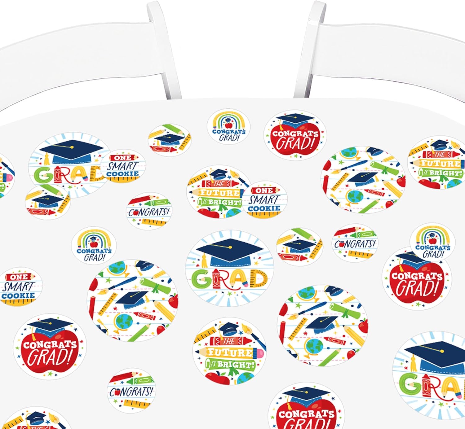 Big Dot of Happiness Elementary Grad - Kids Graduation Party Giant Circle Confetti - Party Decorations - Large Confetti 27 Count