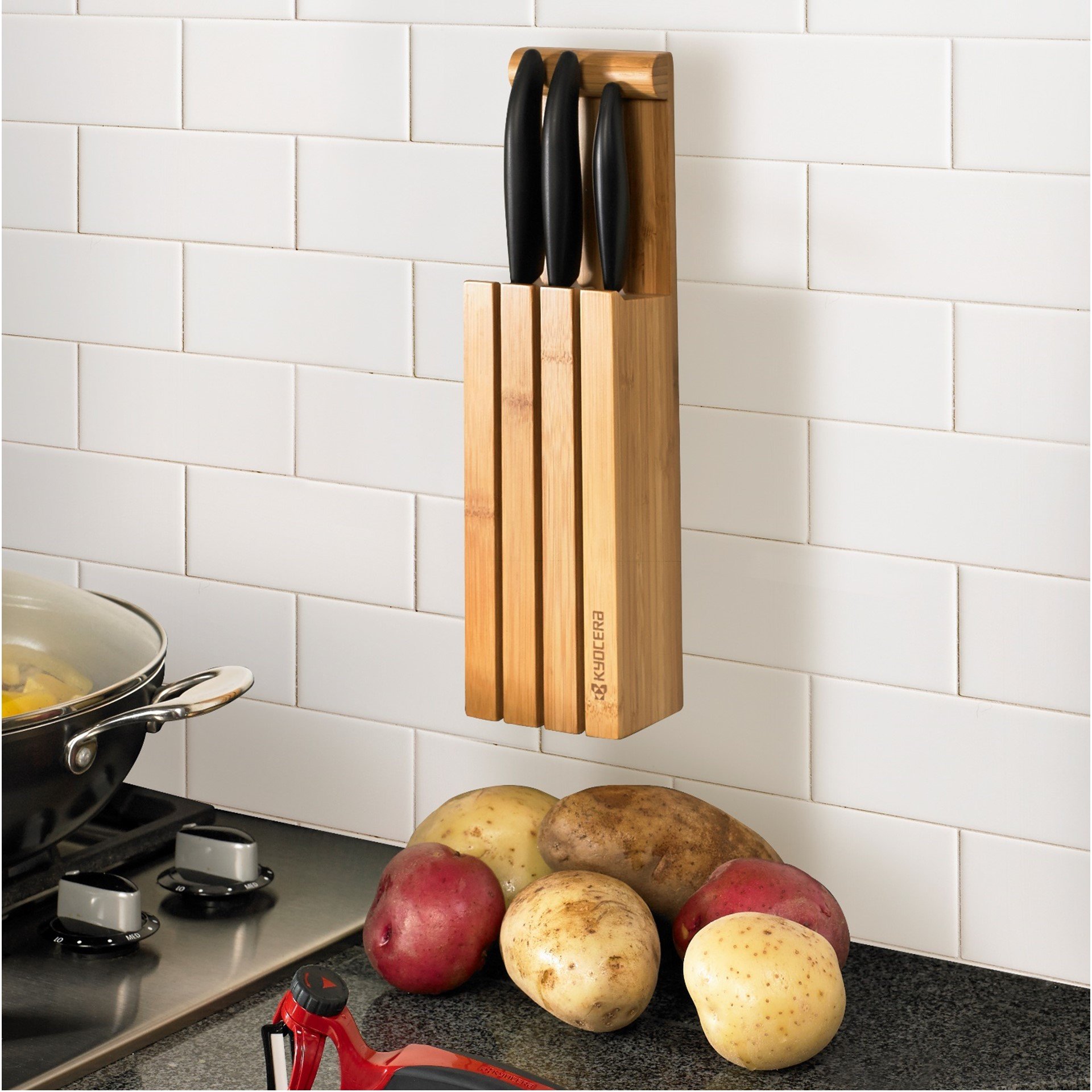 Kyocera BKB4 Bloc vide pour 4 couteaux Céramique Bambou