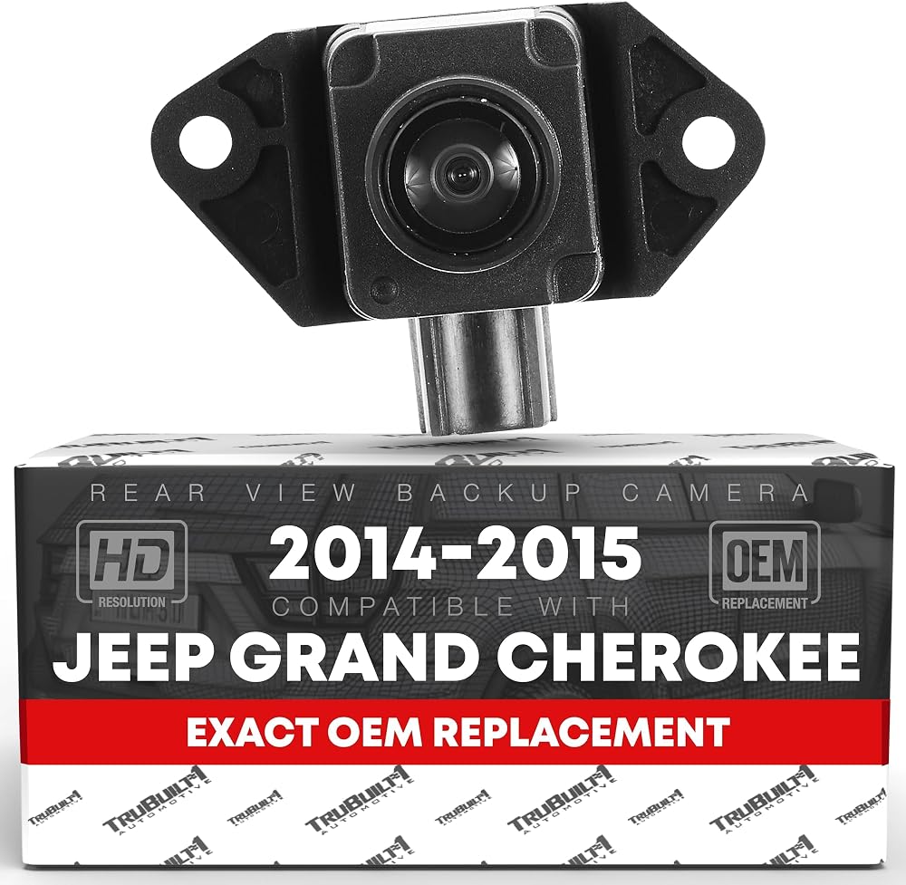 Rear View Backup Camera - Compatible with 2014-2015 Jeep Grand Cherokee - Reverse Park Assist Camera Replacement - OEM 68375333AA, 68137943AD, 68137943AE, 68137943AF, 68137943AG, 68137943AH, 590-071