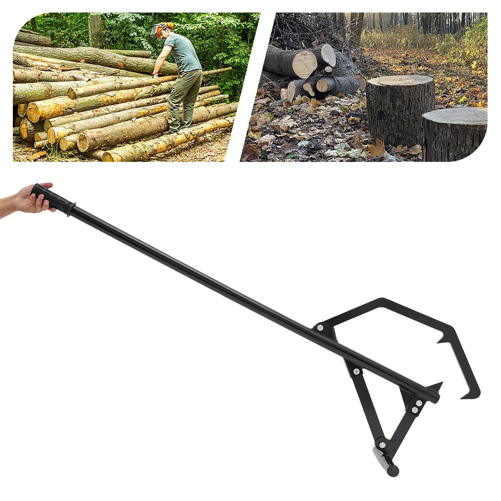 Levier d'abattage réglable de 65 cm - En acier spécial - Avec poignée en caoutchouc - Charge maximale : 600 kg - Pour abattage d'arbre et fendage de bois