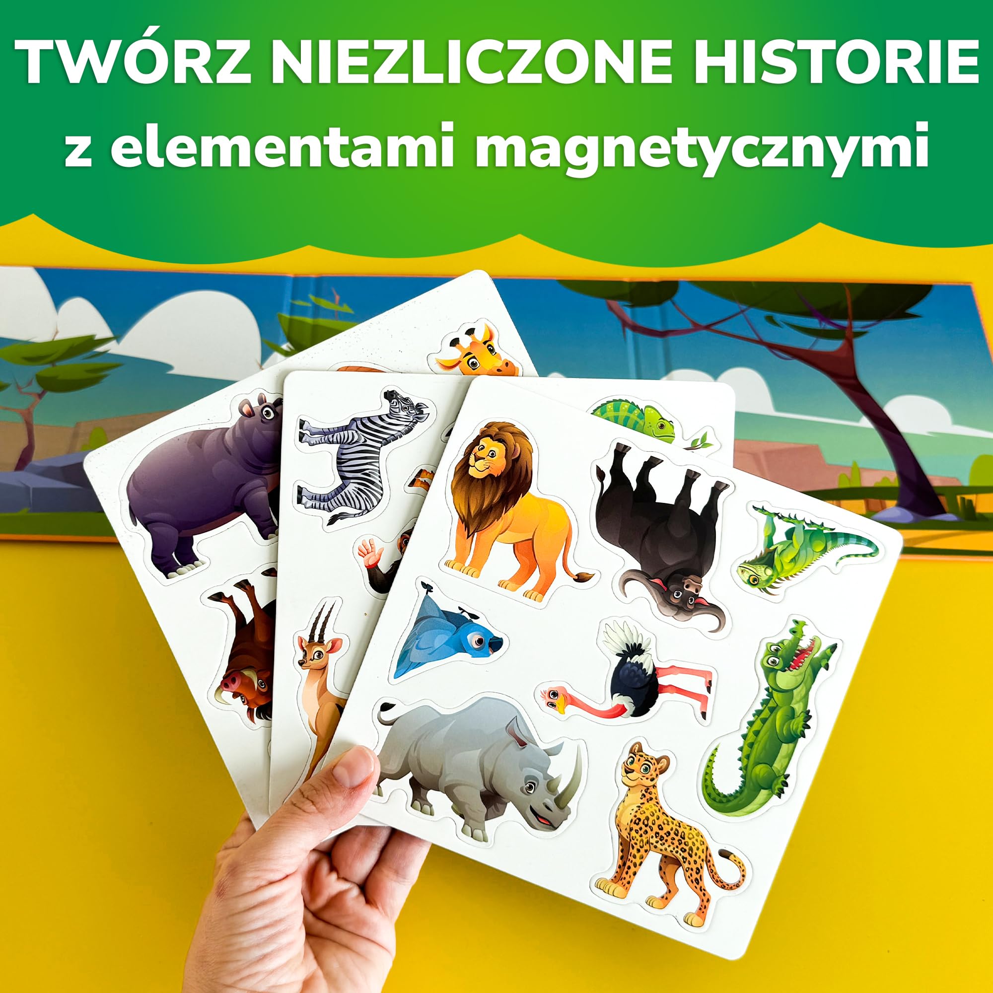 QUOKKA Magnetyczna Gra Dla Dzieci W Wieku 2-3 Lat – 20+ Elementów Afrykańska Gra Magnetyczna – Aktywność W Samolocie Dla Maluchów – Zabawki Edukacyjne Do Podróży – Gry Podróżne
