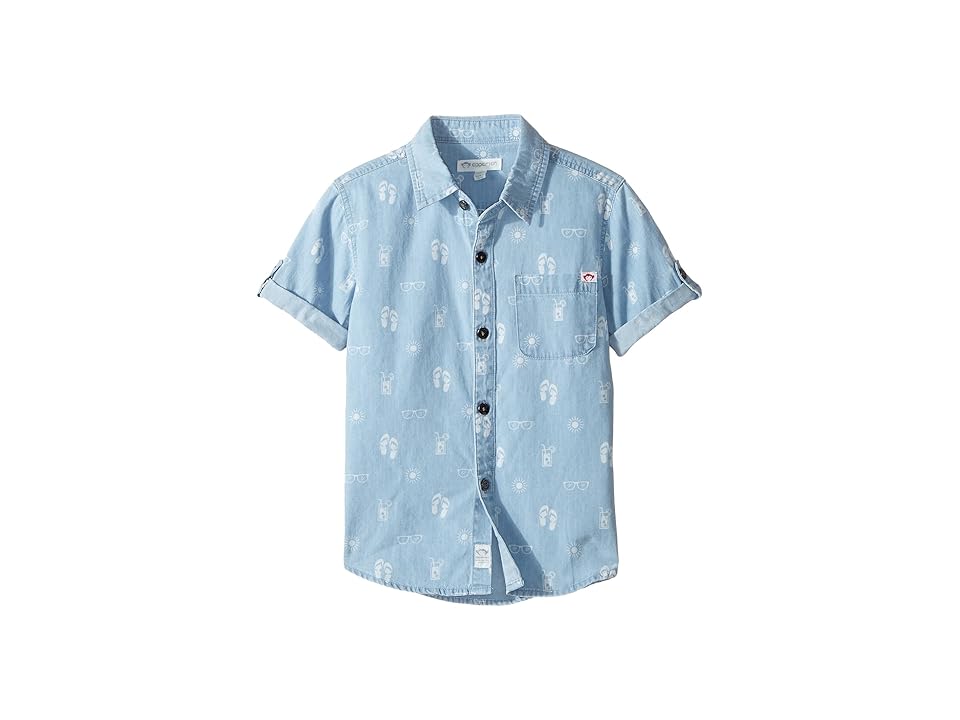 

Appaman Kids Pattern Shirt (Toddler/Little Kids/Big Kids) (Light Blue Chambray) Boy's Short Sleeve Button Up