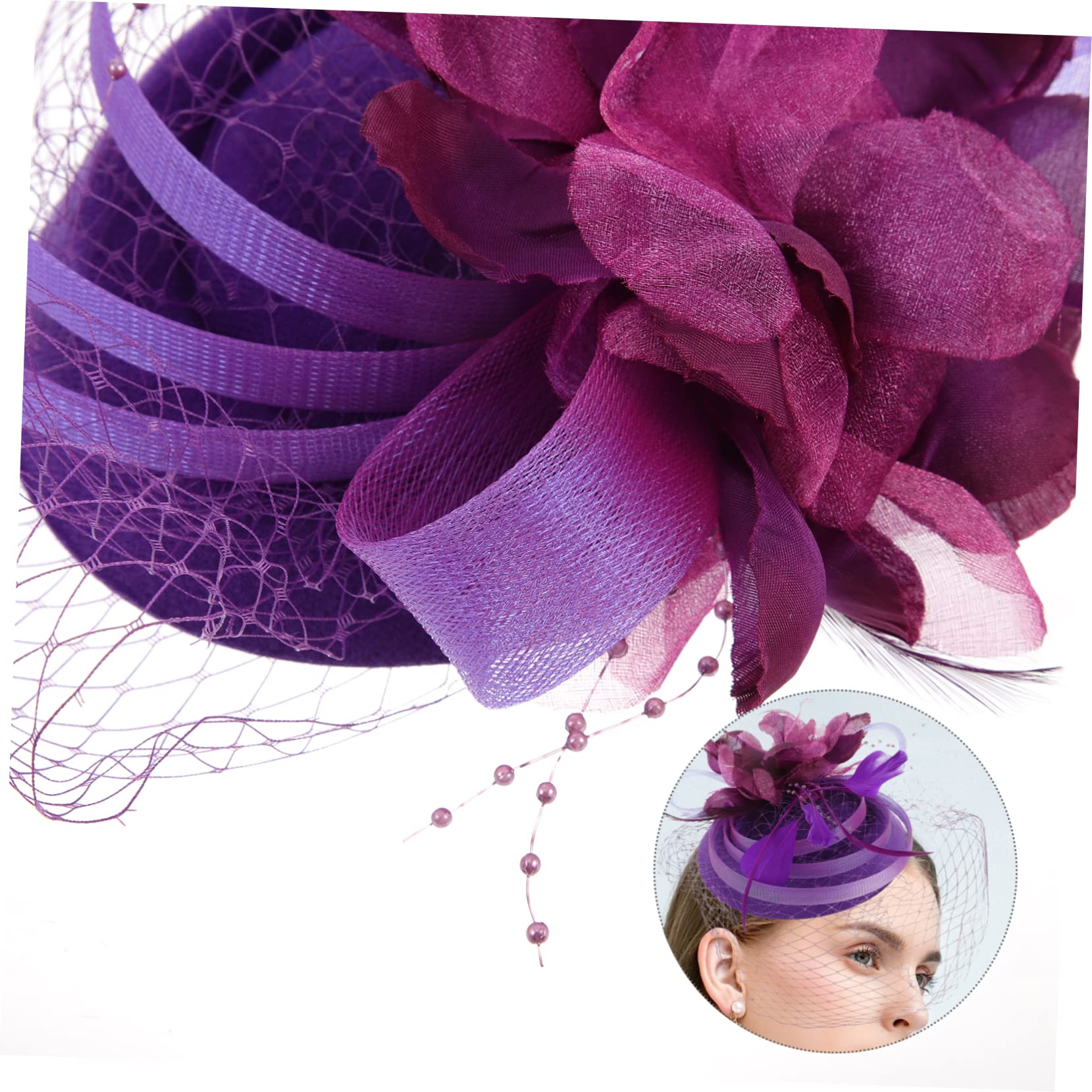 Abaodam 4pezzi Fascinator Elegante per Donne Accessorio per da Cerimonia Matrimonio e Feste Leggero e Confortevole Design alla Moda per Ogni Occasione