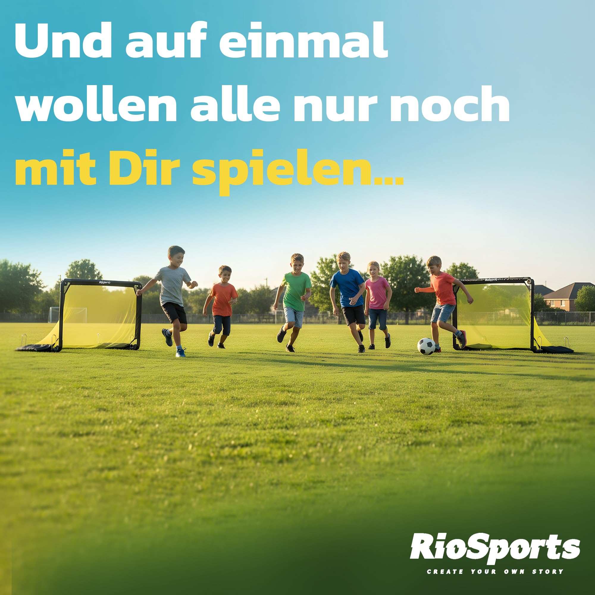Fussballtore für Garten Kinder – Set mit Weight System – Fußballtor Kinder inkl. Heringe und Tragetasche zum Transportieren – Tore Fußball Outdoor