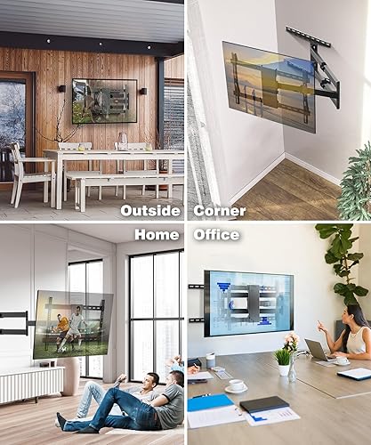Miniatura 6 de Soporte de pared para TV de brazo extra largo de 47 pulgadas para TV de 37 a 80 pulgadas, soporte de TV de esquina de movimiento completo con brazo