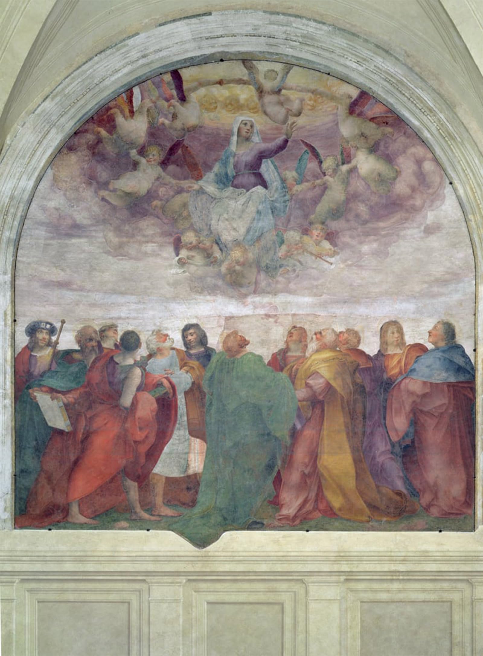 ARTXLXXBN Famous Painting Art Wall Decor Abstract Art Picture Assumption of the Virgin by Battista Rosso Fiorentino Animal Pictures for Home Decor 60x90cm