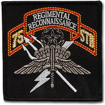 75th Infantry Regimental Reconnaissance Company Patch - Hook & Loop Backing - 3" X 3" - RLTW! - Airborne Ranger - SUA Sponte - RLTW - US Army Ranger - OEF - OIF