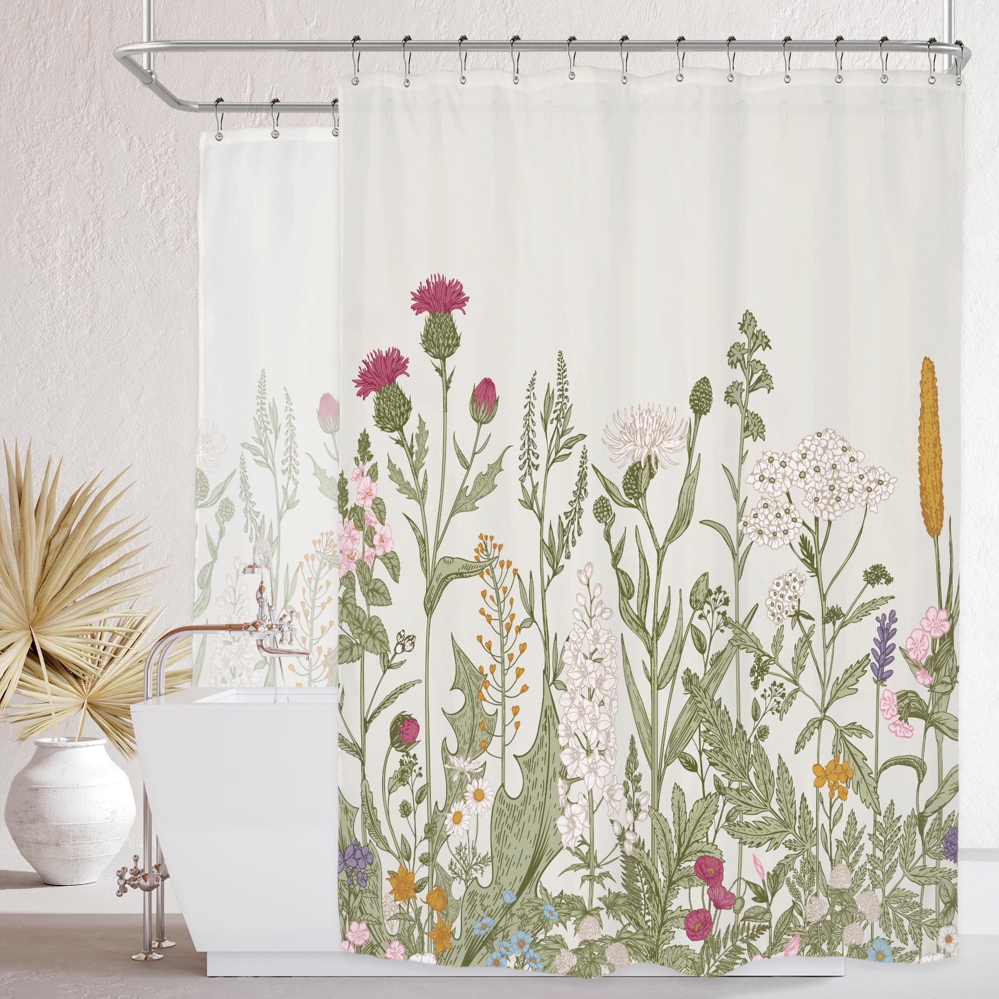 Clawfoot Tub Extra Wide Wrap All Around Round Bathroom Shower Curtain Set — image 1