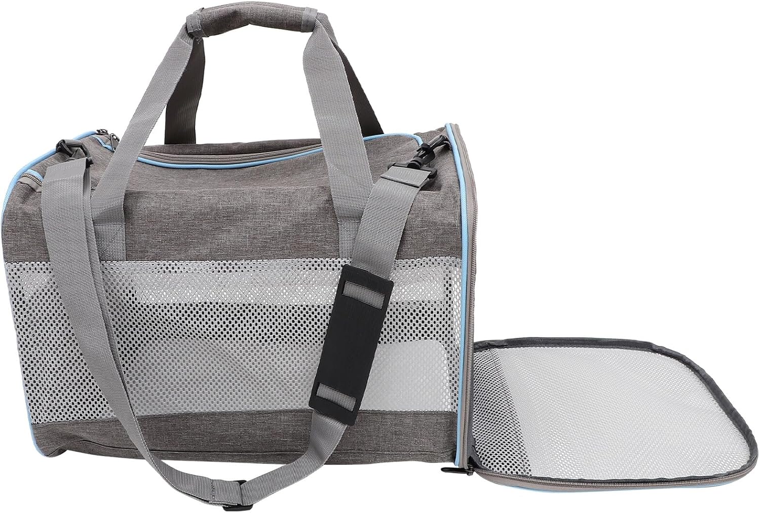 Cabilock Soft-Sided Small Cat Carrier Backpack with Breathable Mesh, Portable Pet Travel Carrier for Puppies and Cats, Gray Pet Travel Accessories for Outdoor Use