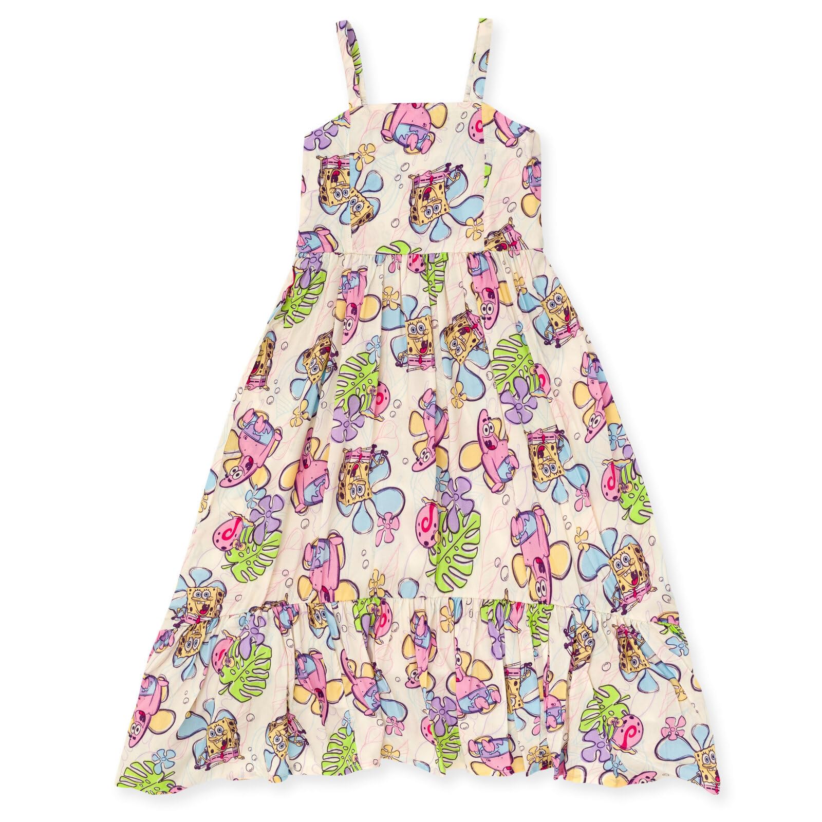 SPONGEBOB SQUAREPANTS Girls Square Neck Smocked Cami Maxi Dress Little Kid to Big Kid Sizes (4-14-16)