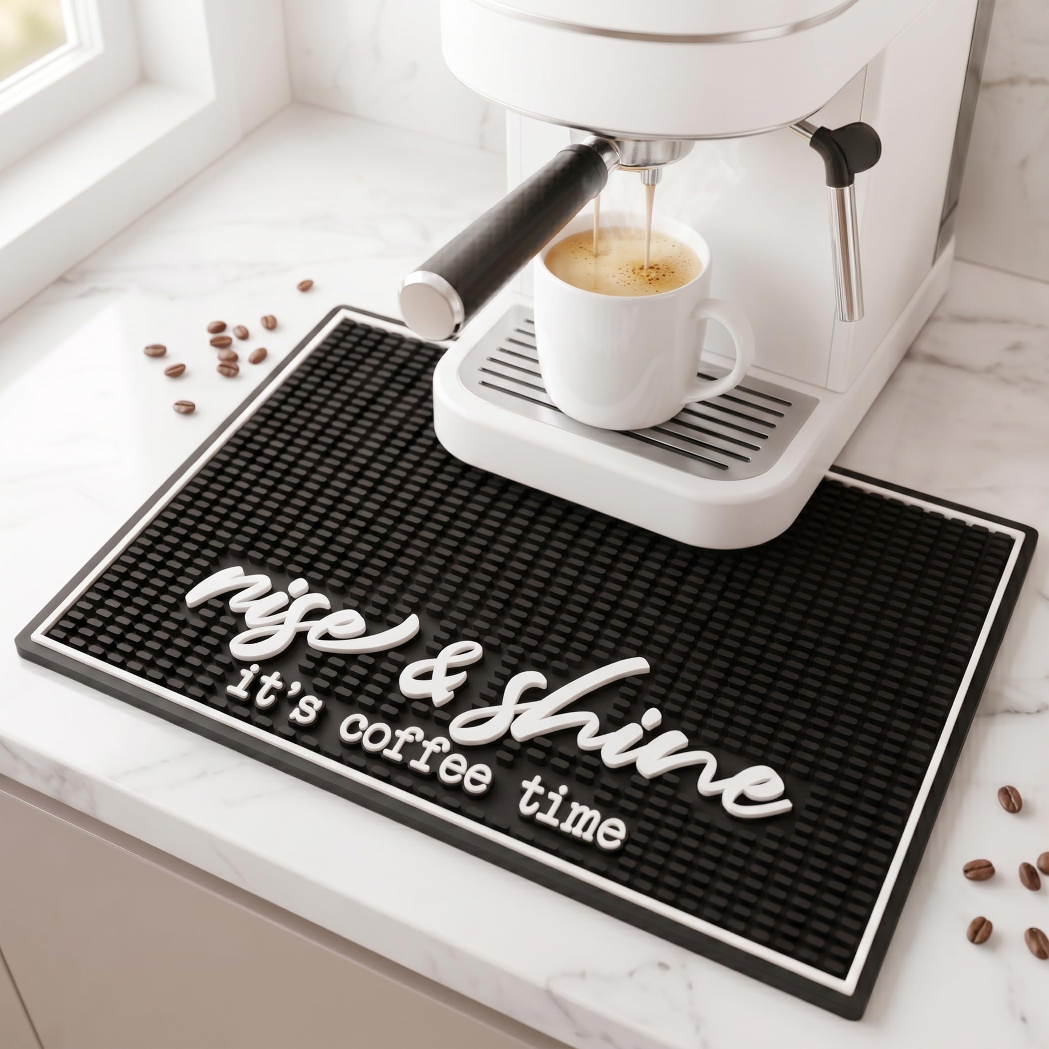 Photo 1 of New Mungo Coffee Bar Mat, Rise and Shine, 18"x12"