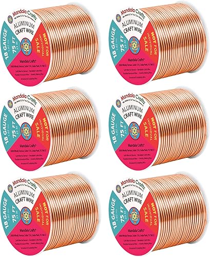 Vista 199 de Mandala Crafts - Alambre de aluminio anodizado de calibre 10 para manualidades de joyería - 32 pies de alambre flexible de cobre coloreado - Doble
