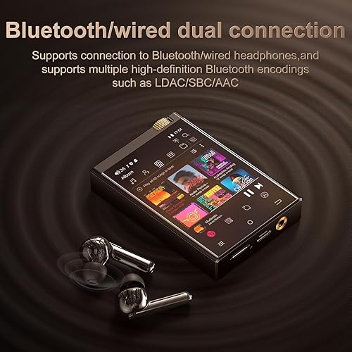 Miniatura 5 de Reproductor de MP3 de alta fidelidad con Bluetooth y WiFi, reproductor de música de alta resolución DSD M308 4 tinta negra