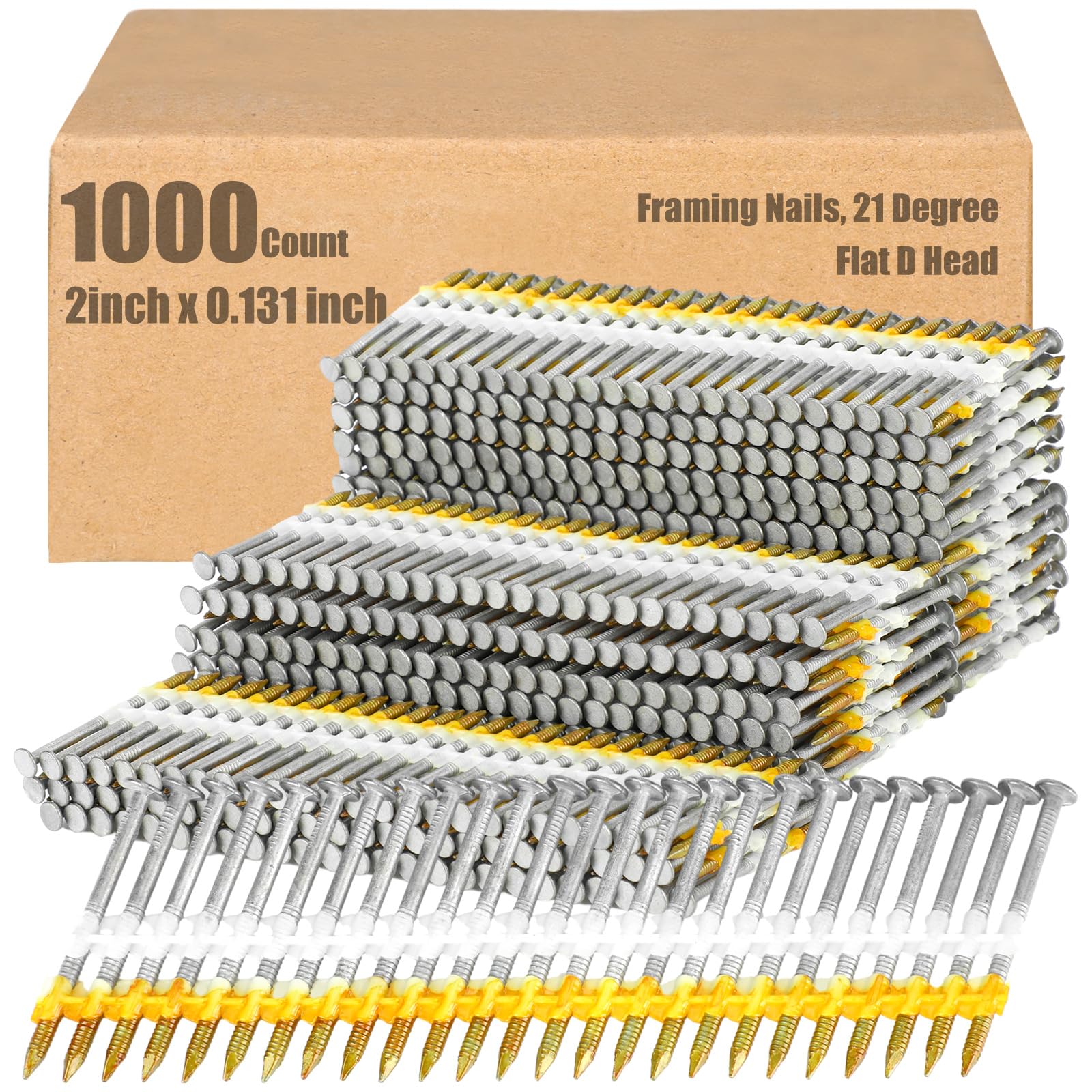 Therwen Framing Nails - 1000 Count -19 Therwen Framing Nails - 1000 Count -19