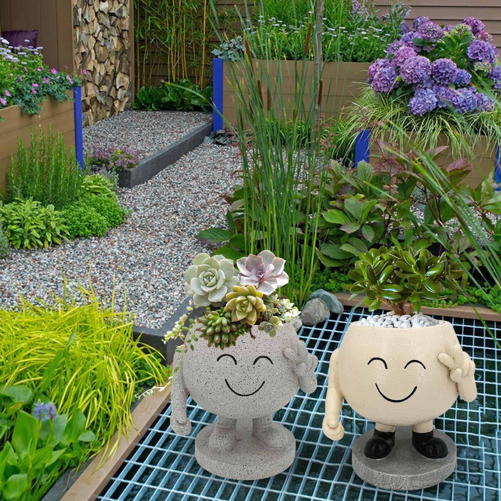 Amazon.co.jp: キュート多肉植物鉢おしゃれ面白い顔の植木鉢プランター