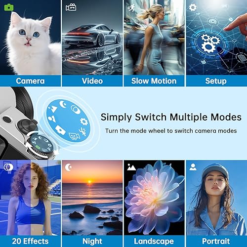 Miniatura 8 de 4K Digital Camera for Photography with WiFi, 2025 Latest Auto-Focus Vlogging Camera for YouTube Video 3'' 180 Flip Screen Travel Cameras 16X Zoom