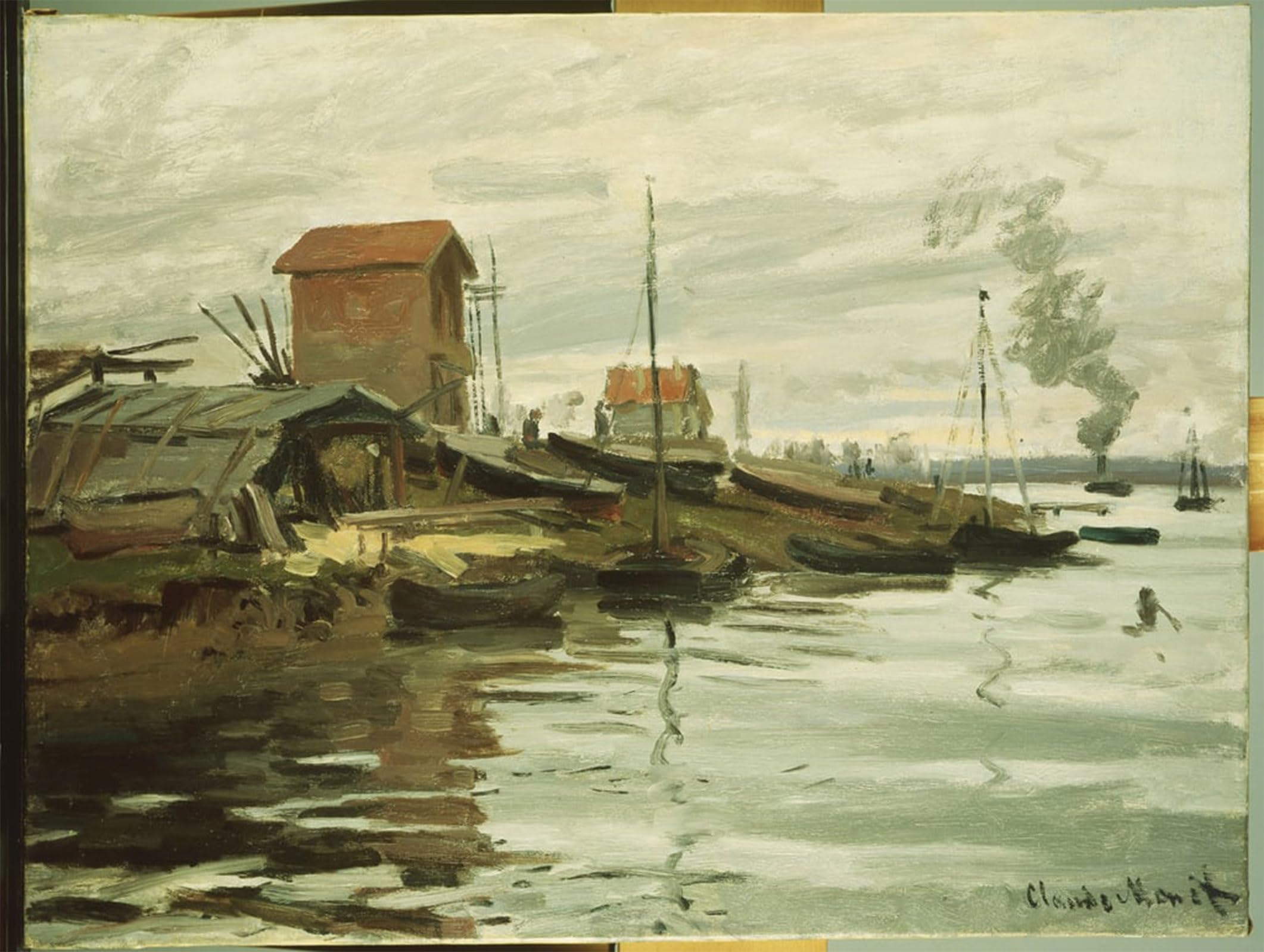 Posteriik No Frame Famous Animal Posters Vintage Picture The Seine At Petit Gennevilliers By Claude Monet Modern Wall Decor For Home Decor 60X90cm