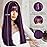 7JHH WIGS Dark Purple Wig With Bang For Women 23in Long Straight Synthetic Wig For Girl Emo Cosplay And Daily Use