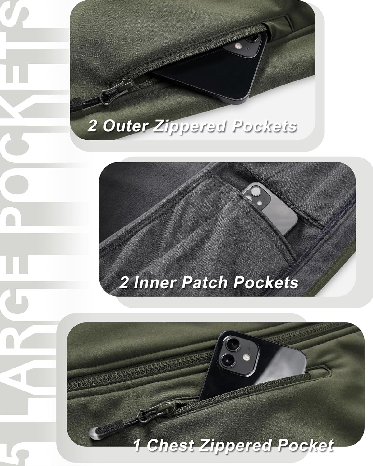 33,000ft Women's Hooded Lightweight Softshell Vest Fleece Lined Windproof Zip Up Sleeveless Jacket for Hiking Golf Running - Image 4