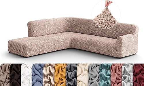 Miniatura 12 de PAULATO BY GA.I.CO. Funda de sofá modular, funda para sofá chaise en forma de L, fundas lavables para sofá esquinero, funda elástica de ajuste