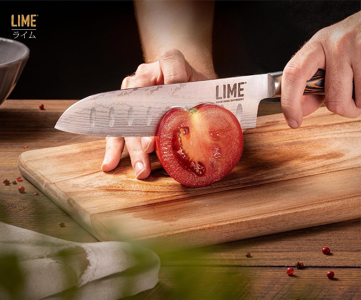 Santoku Lime Knife Giapponese Lama 17,7 cm Coltello Cucina Professionale