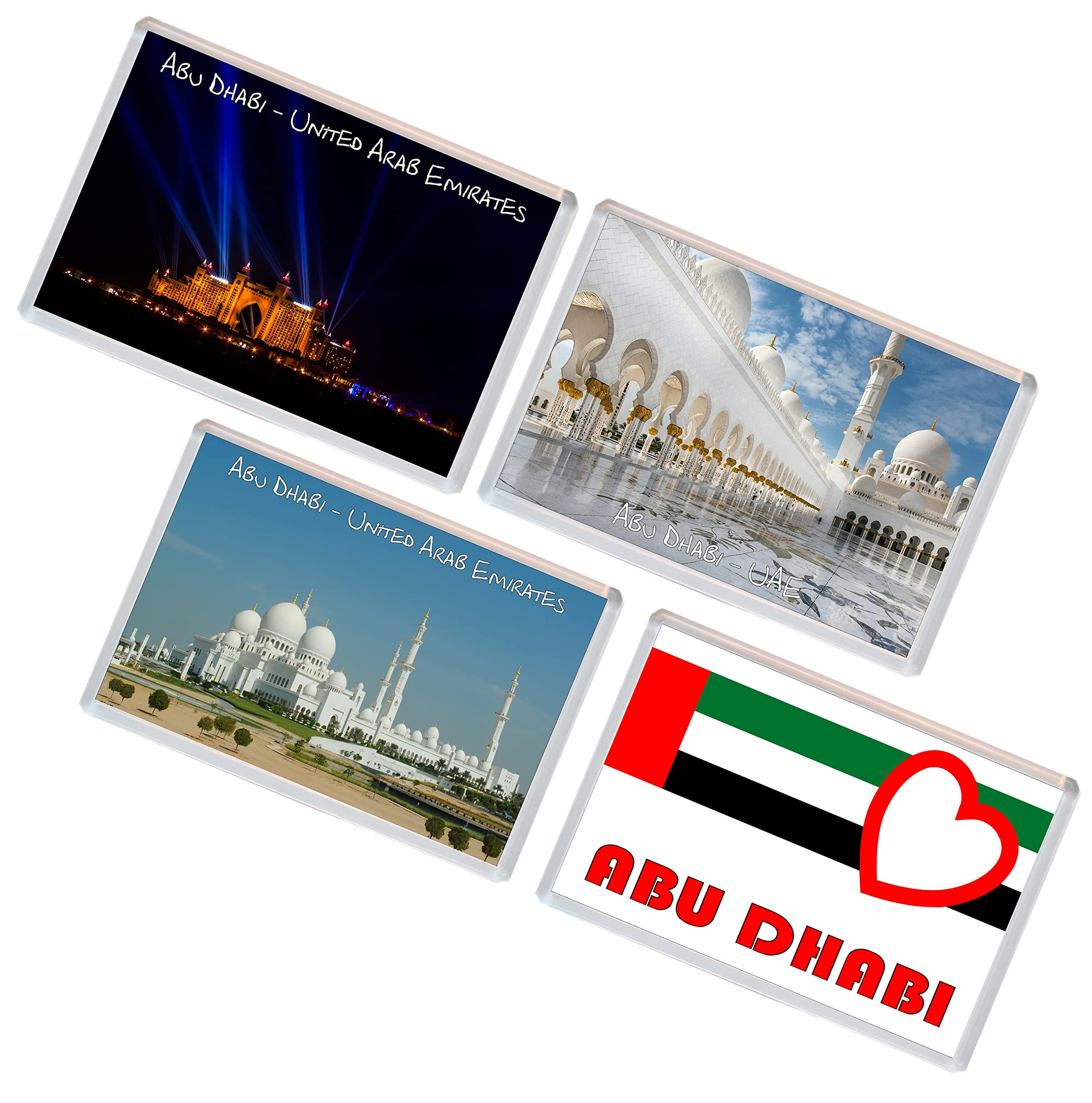 Abu Dhabi - UAE - United Arab Emirates - 4 PACK - Jumbo Fridge Magnet/Magnets