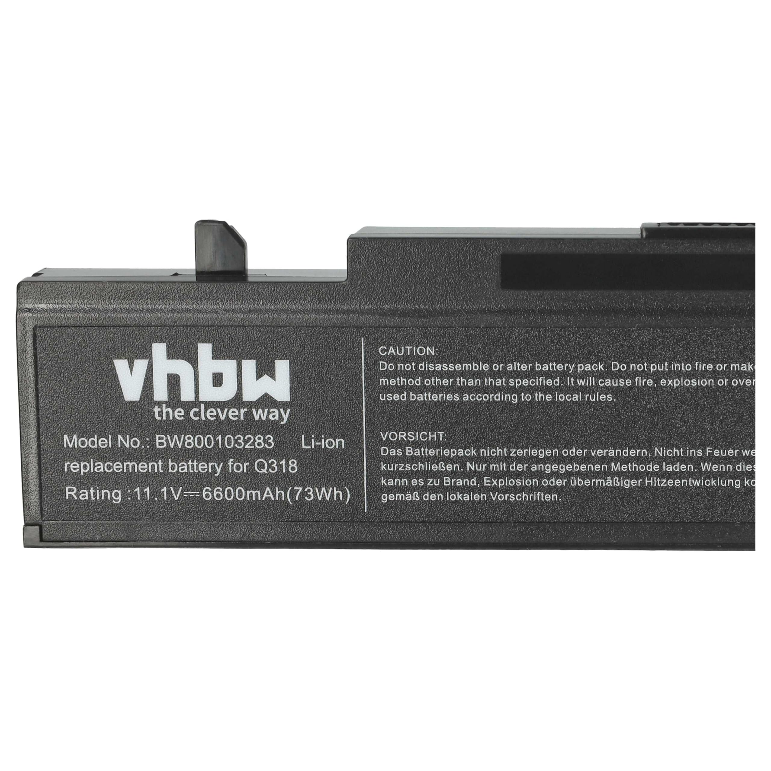 vhbw 1x batteria compatibile con Samsung R540, R580, R590, R620, R710, R719, R720 notebook (6600mAh, 11,1V, Li-Ion)