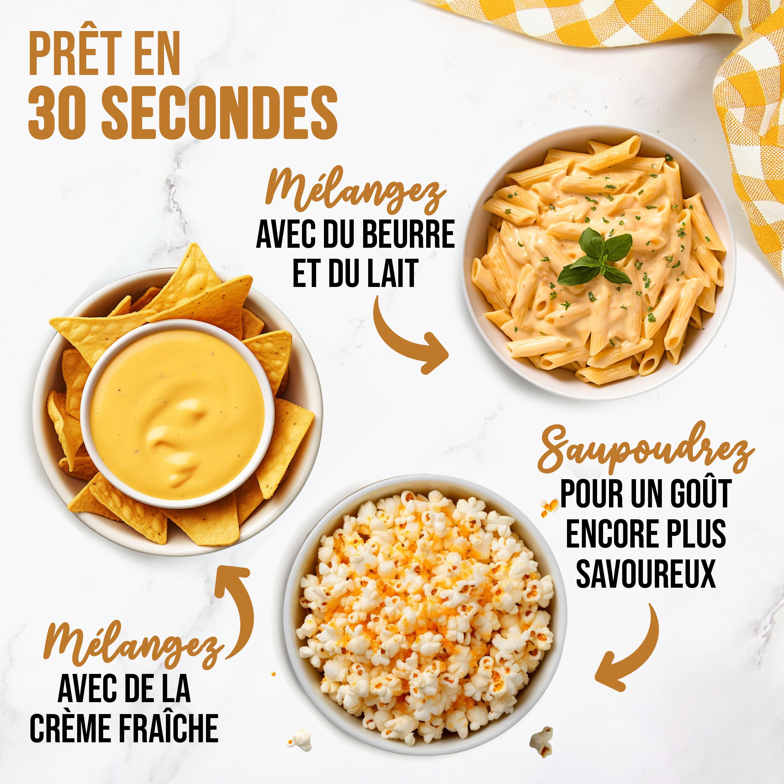 EASY YUMMY - Fromage Cheddar en Poudre (300g), Assaisonnement Polyvalent | Pour Recettes, Sauces, Pâtes