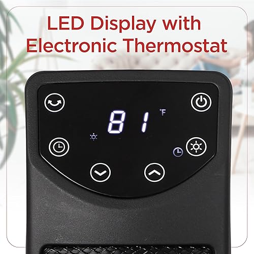 Miniatura 3 de BLACK+DECKER Calentador de espacio oscilante, calentador portátil con control remoto, calentador de espacio pequeño de cerámica con dos ajustes de