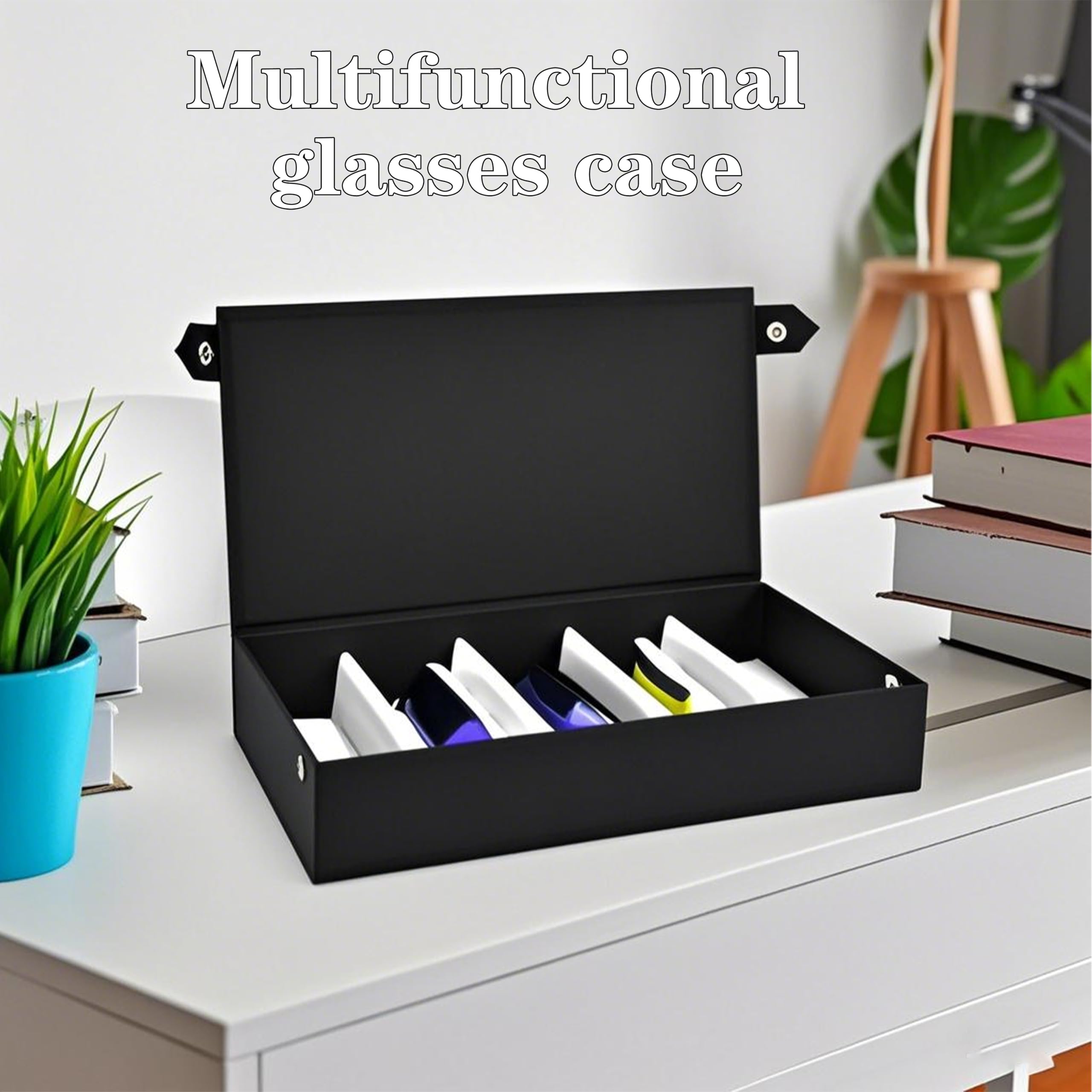 Sonnenbrillen Aufbewahrung, Brillen Organizer mit 5 Fächer, Brillenständer für Mehrere Brillen, Brillenbox für Mehrere Brillens, Aufbewahrungsbox für Brillens und Kleine Gegenstände