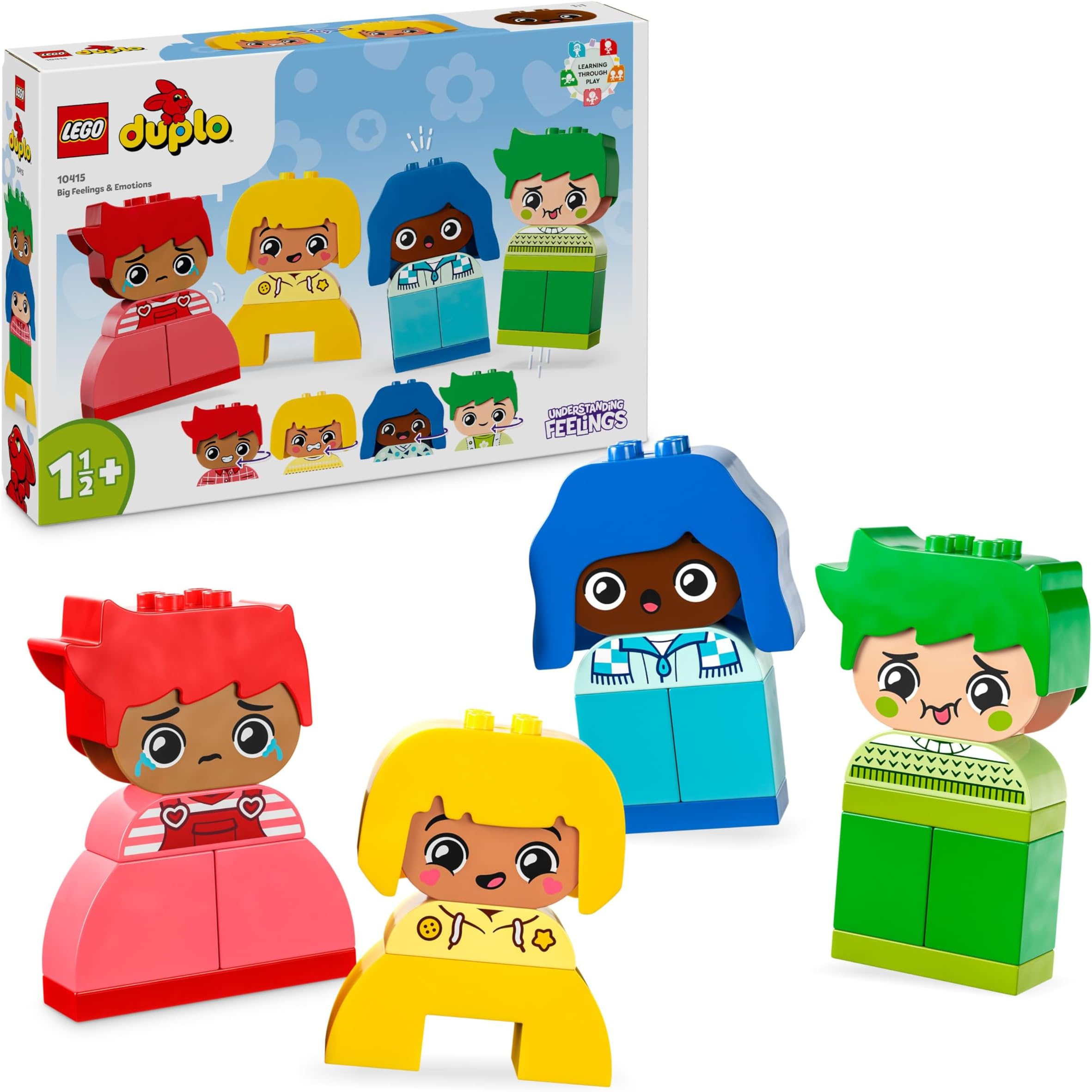 DUPLO My First Big Feelings & Emotions - Early Learning & Development Toys for Toddlers, 1+ Year Old Girls and Boys - incl. 4 Characters, 8 Facial Expressions, 23 Colourful Bricks - 10415