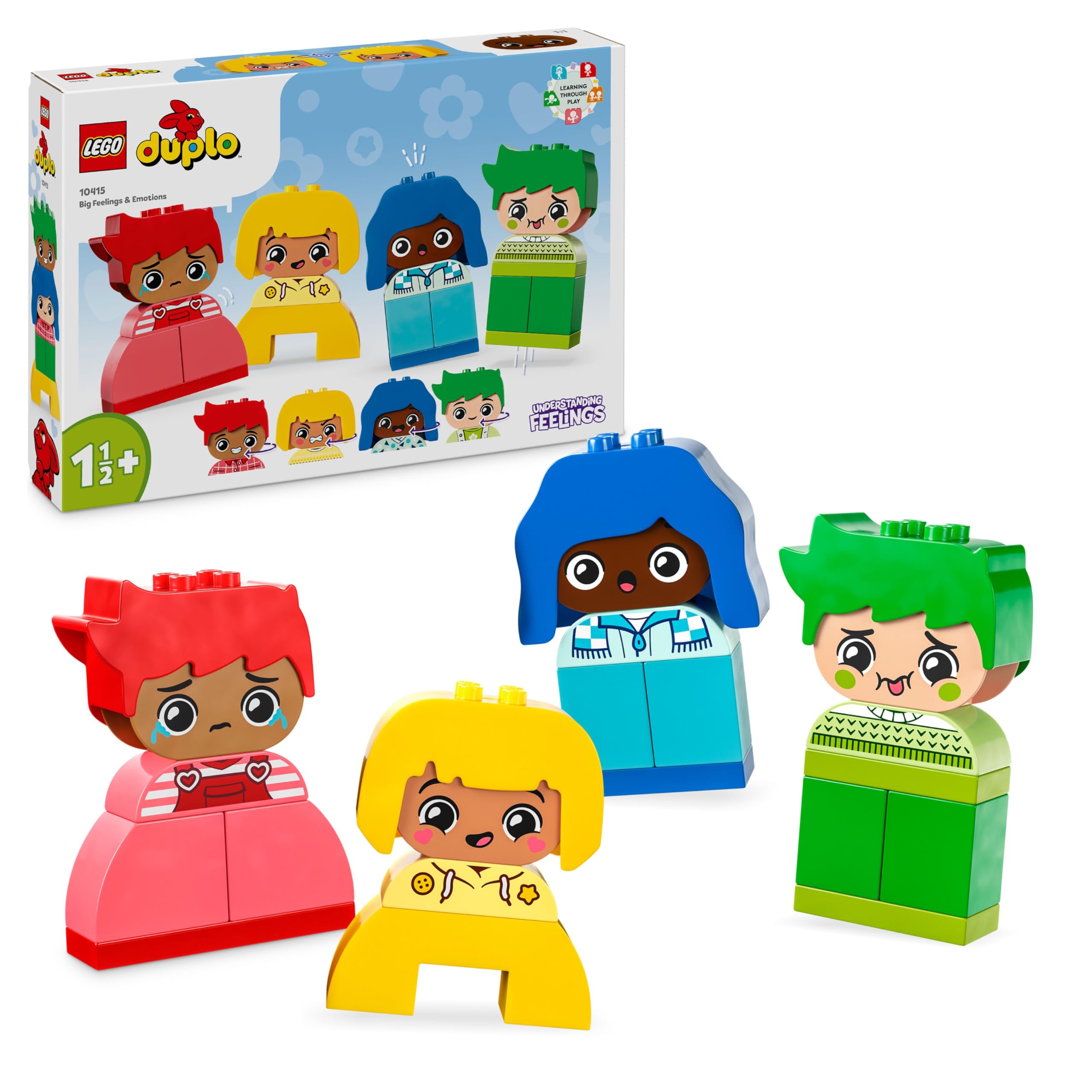 LEGO DUPLO Forti Sentimenti ed Emozioni, Giochi per Bambini e Bambine da 1.5 Anni in su, Giocattolo Impilabile e Personalizzabile con 23 Mattoncini Colorati e 4 Personaggi 10415