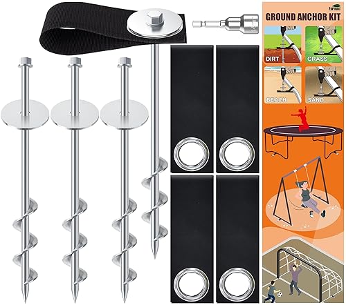 Eurmax - 10 estacas para tienda de campaña familiar, galvanizadas, no se oxidan, con cuerdas de 4 x 10 pies y 1 tapón negro