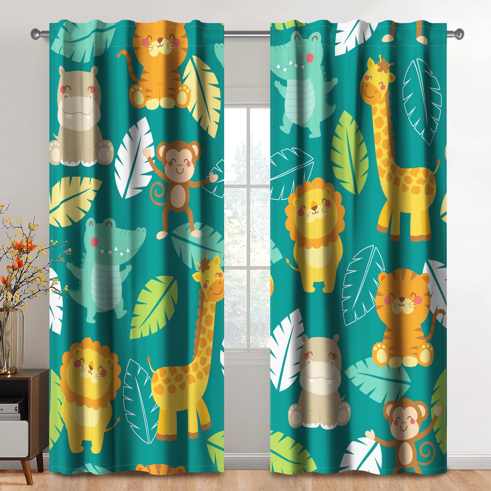 Kzzfqxb 107x160cm Kids Curtains 2 Panels - Image 2
