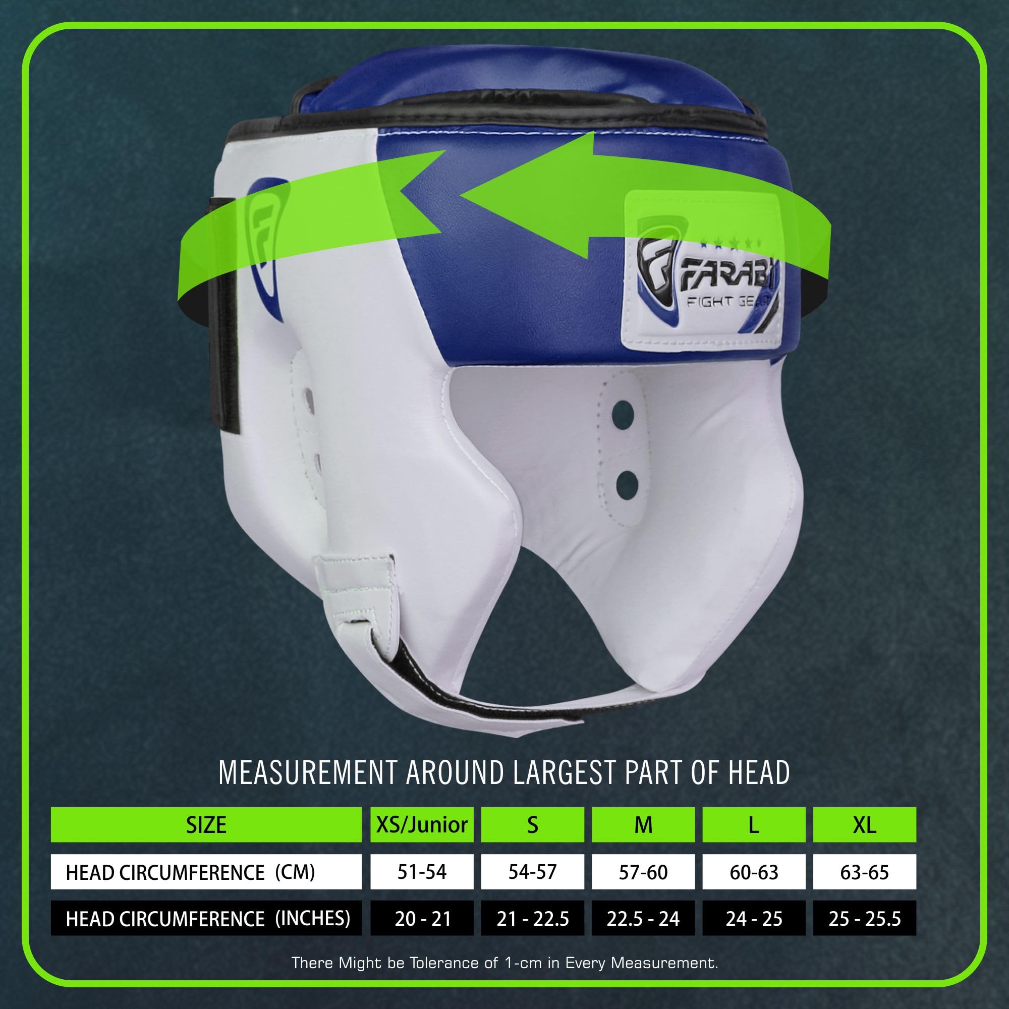 Farabi Sports Kask bokserski z regulowanym paskiem - otwarty kask kickboxingowy, MMA, Muay Thai, Sparring, sztuki walki, karate, ochrona głowy