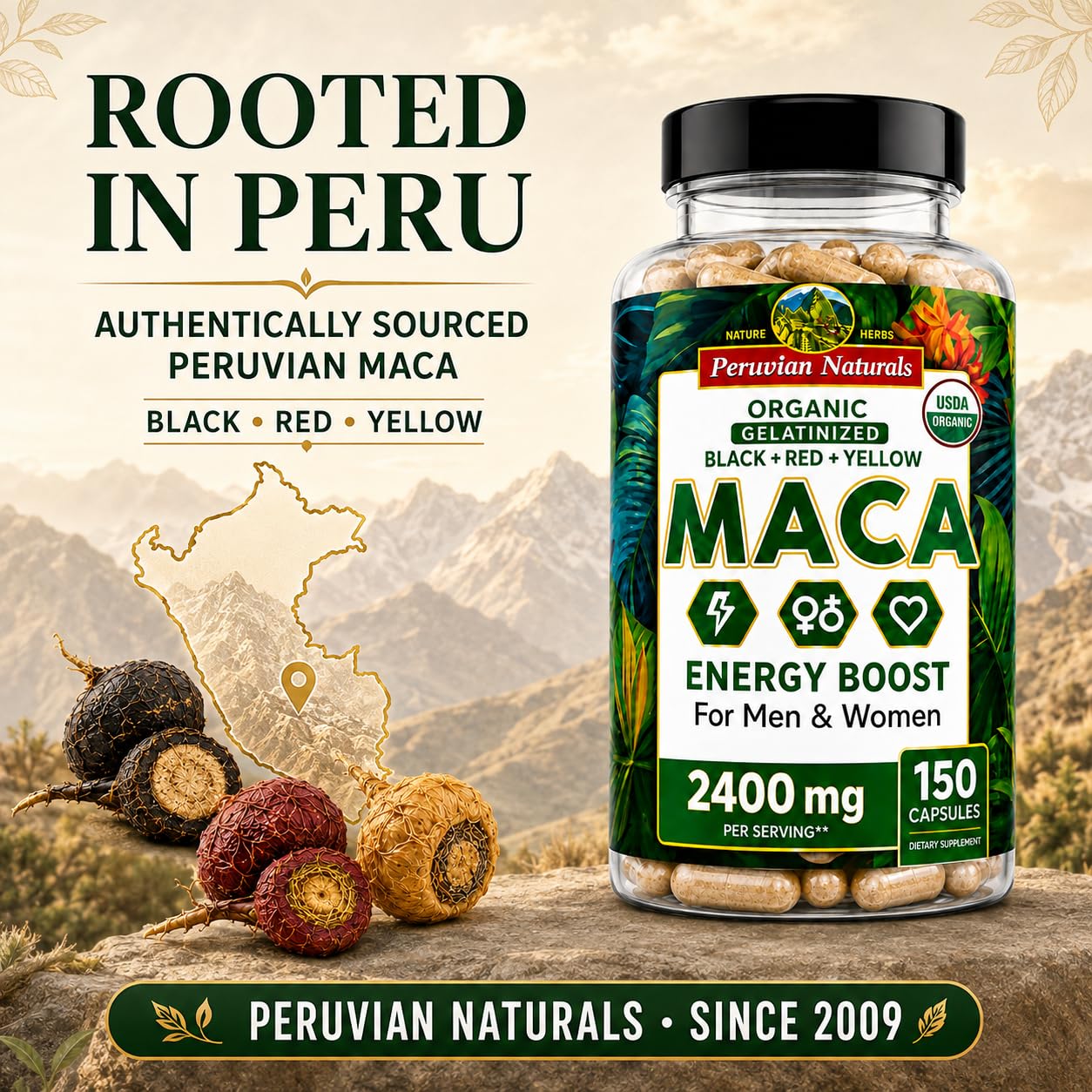Organic Maca Root Capsules for Women & Men - 150 Veggie Capsules — Amazon image 7