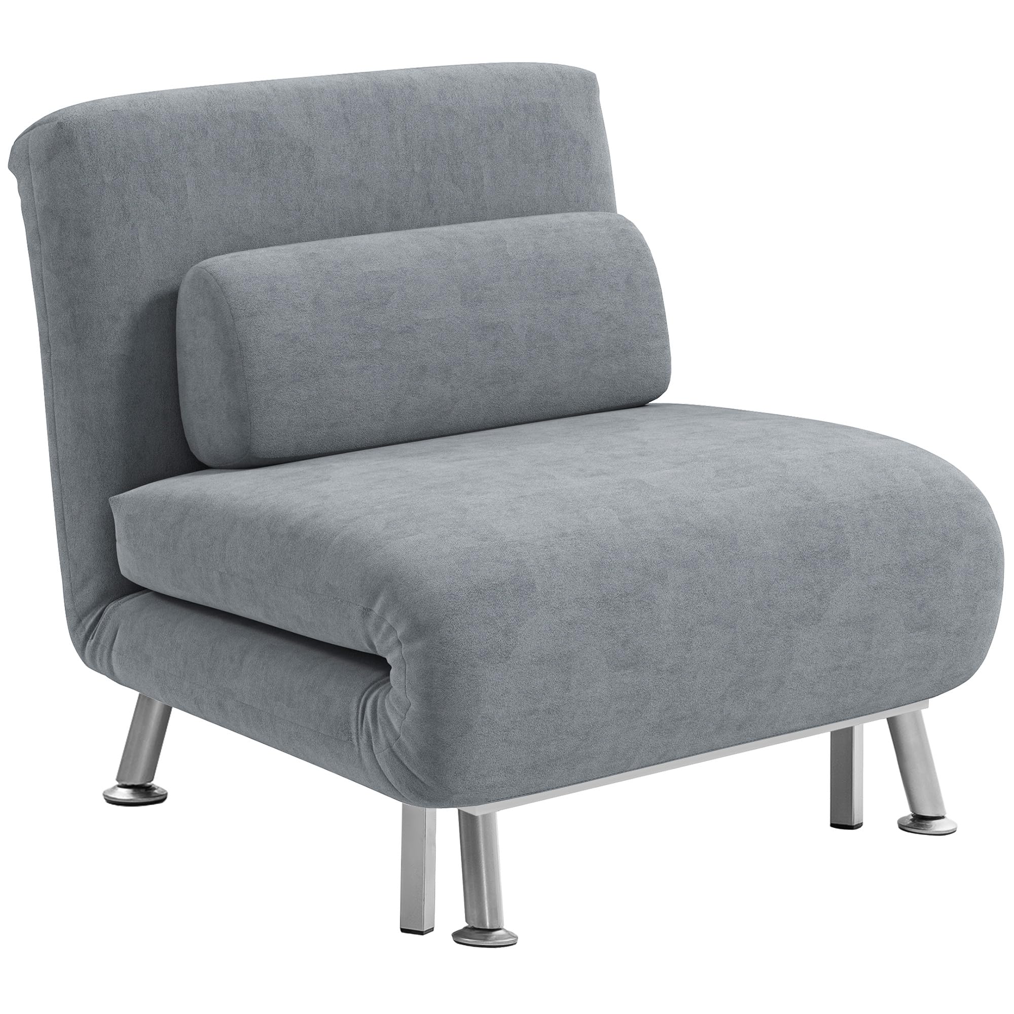 HOMCOM Single Folding 5 Position Convertible Sleeper Chair Sofa Bed - Grey  | TJ Hughes