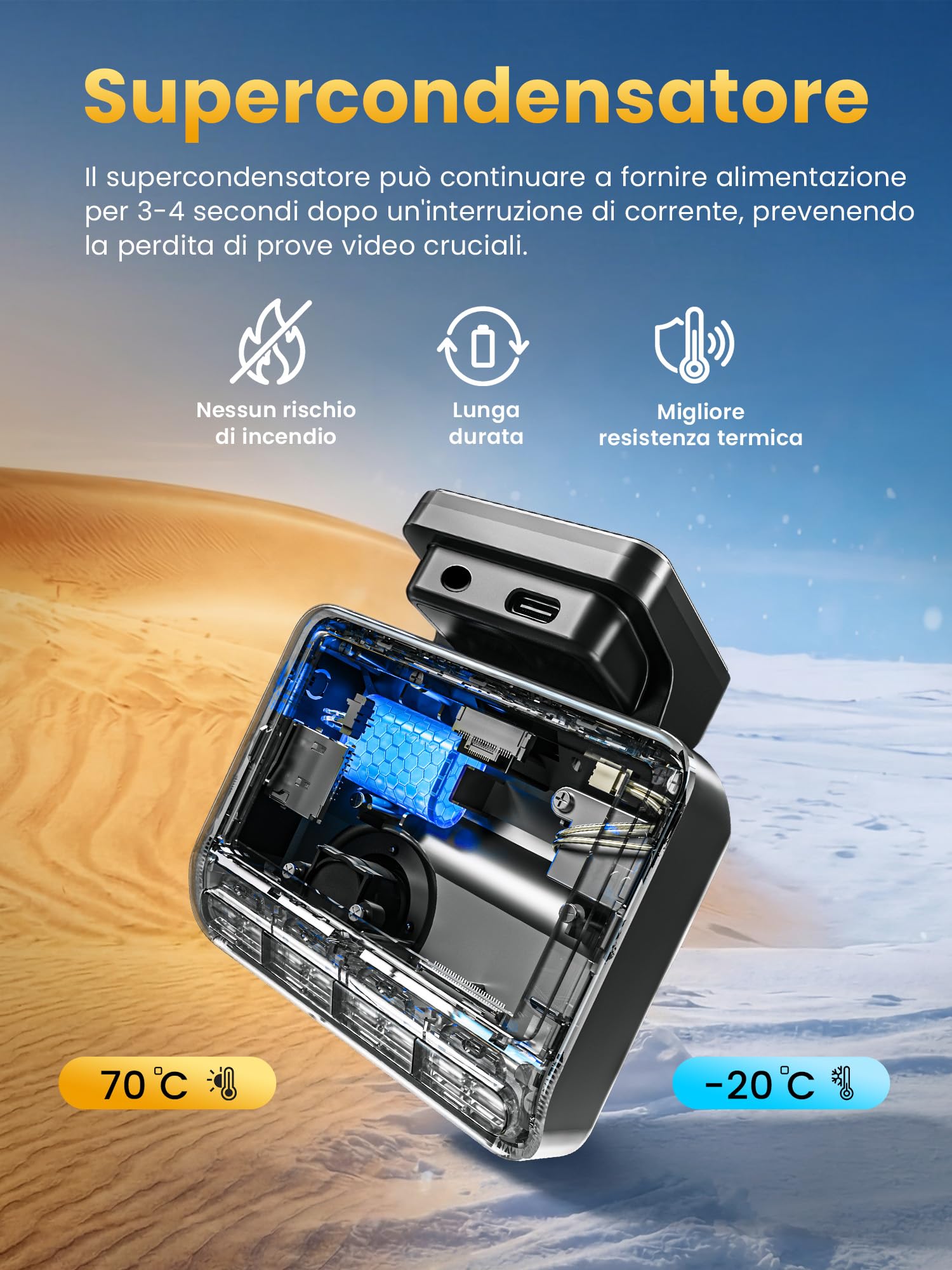 DDPAI Z50 Pro Dashcam Auto, 4K + 1080P Telecamera Auto Con Scheda Da 128 GB, Visione Notturna AI-ISP, Supporto 4G LTE, 5 GHz WiFi 6, GPS, Monitoraggio Parcheggio 48 Ore, Display IPS Da 3", Sensore G