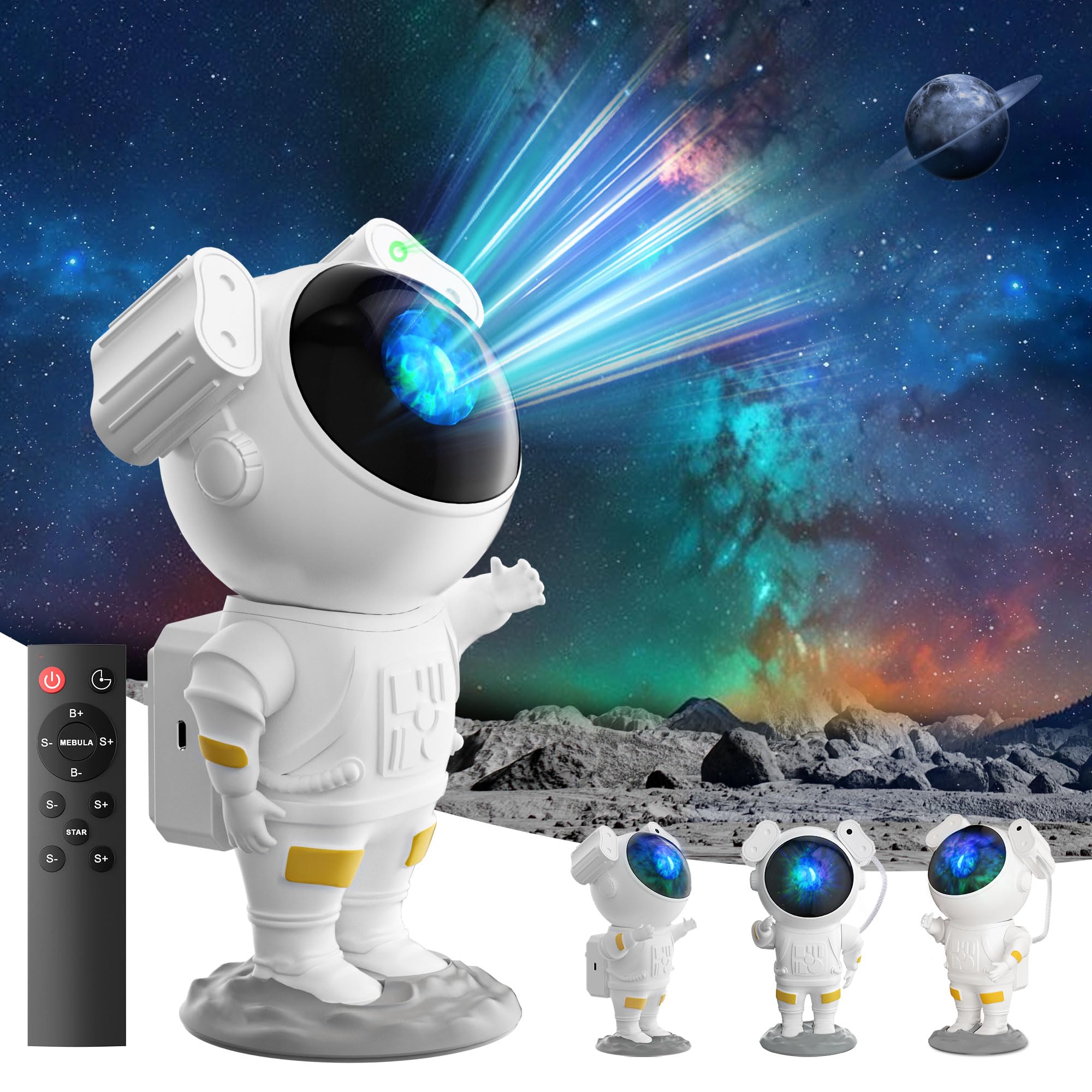 Astronaut Galaxy Projector for Bedroom, Star Projector Galaxy Light with Remote and Timer, Nebula Night Light Space Projector for Ceiling, LED Galaxy Lamp Room Decor for Adults Kids Children