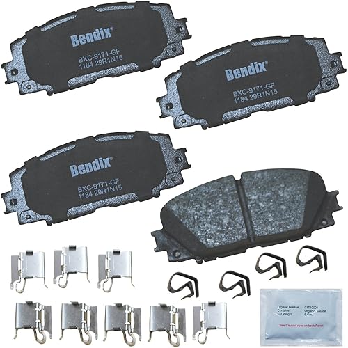 Bendix Priority1 CFC1184 Ceramic Front Brake Pads for Lexus CT200h 2017, Toyota Prius C 2021, Yaris 2018-2006