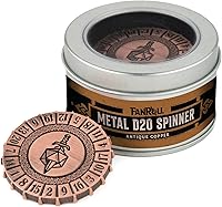 Vista 1 de Metallic Dice Games FanRoll Metal d20 Spinner: cobre antiguo
