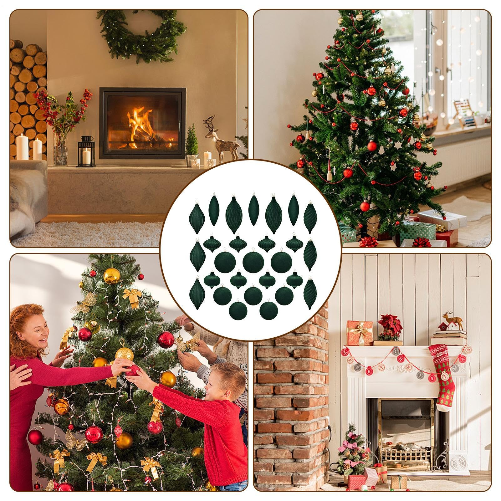 Samt Weihnachtskugeln Ornamente Bruchfest Gemischt Aufhängbar Stilvoll