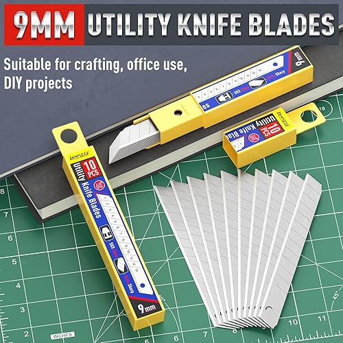 Miniatura 6 de DIYSELF Cuchillas de cuchillo utilitario, paquete de 50 cuchillas de corte de caja, cuchillas de cortador de caja para cuchillo utilitario de hoja a