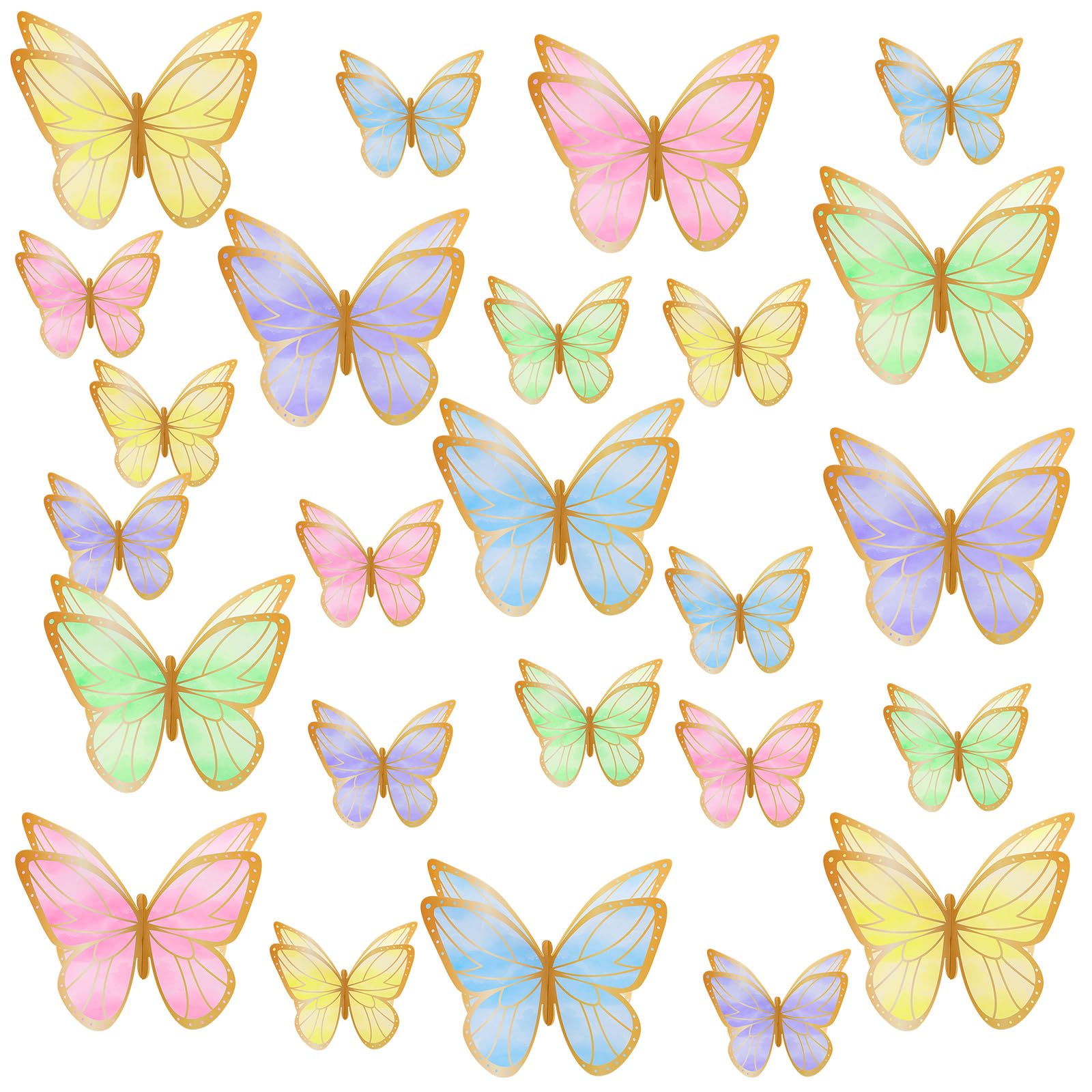 Yexiya 25 Pieces Butterfly Table Centerpiece Birthday Party Decorations Table Toppers Centerpieces Butterfly Theme Party Decor for Birthday Shower Supplies (Classic)