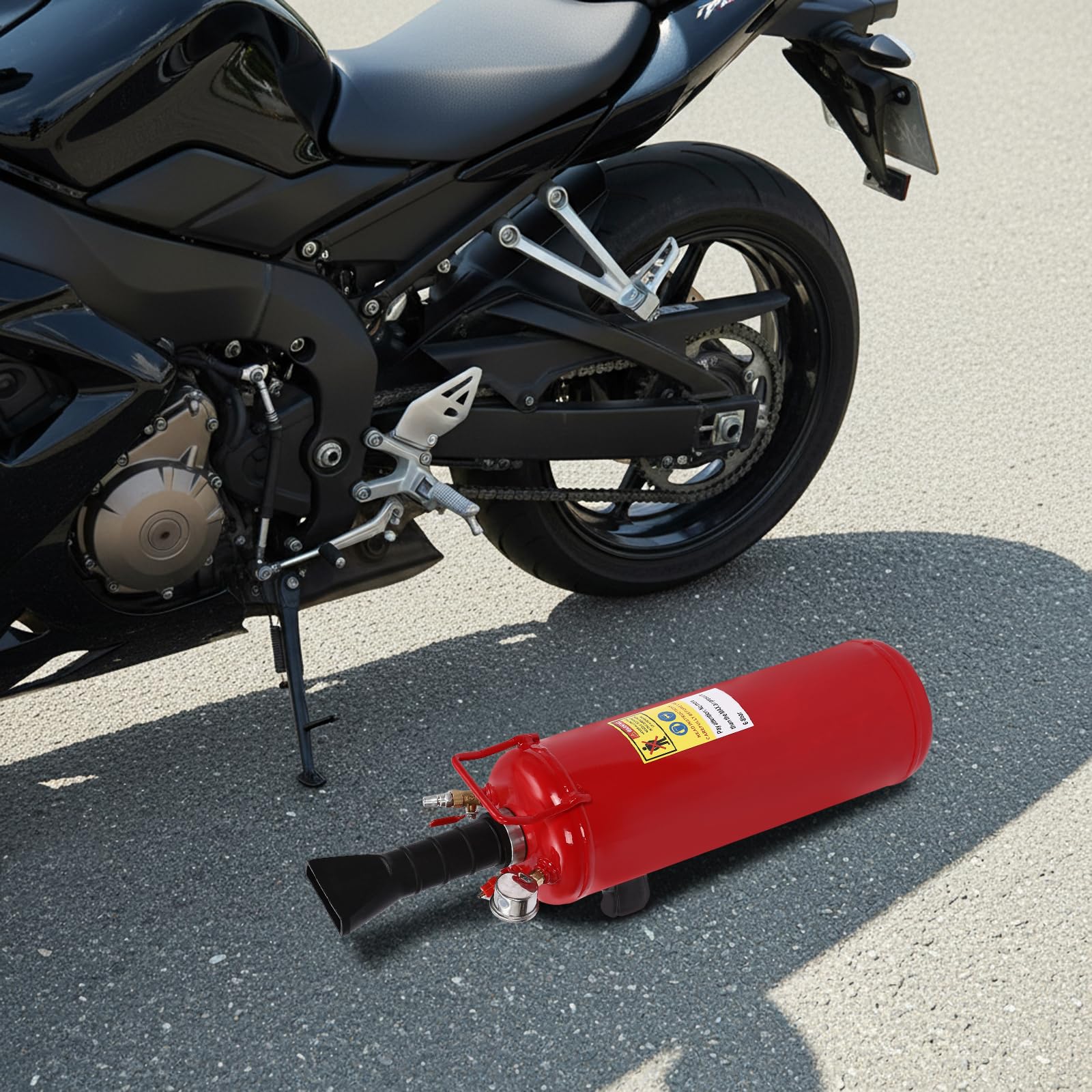 Serbatoio d'aria 9L 8 bar, Gonfiatore per pneumatici moto veicolo elettrico,Bottiglia aria compressa portatile con manometro, serbatoio di gonfiaggio in acciaio per officina, valvola di
