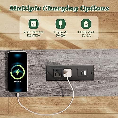 Miniatura 4 de SUPERJARE Mesa consola estrecha de 78.8 pulgadas con tomacorriente, juego de 2, mesa de sofá detrás del sofá, mesas de entrada largas con estación