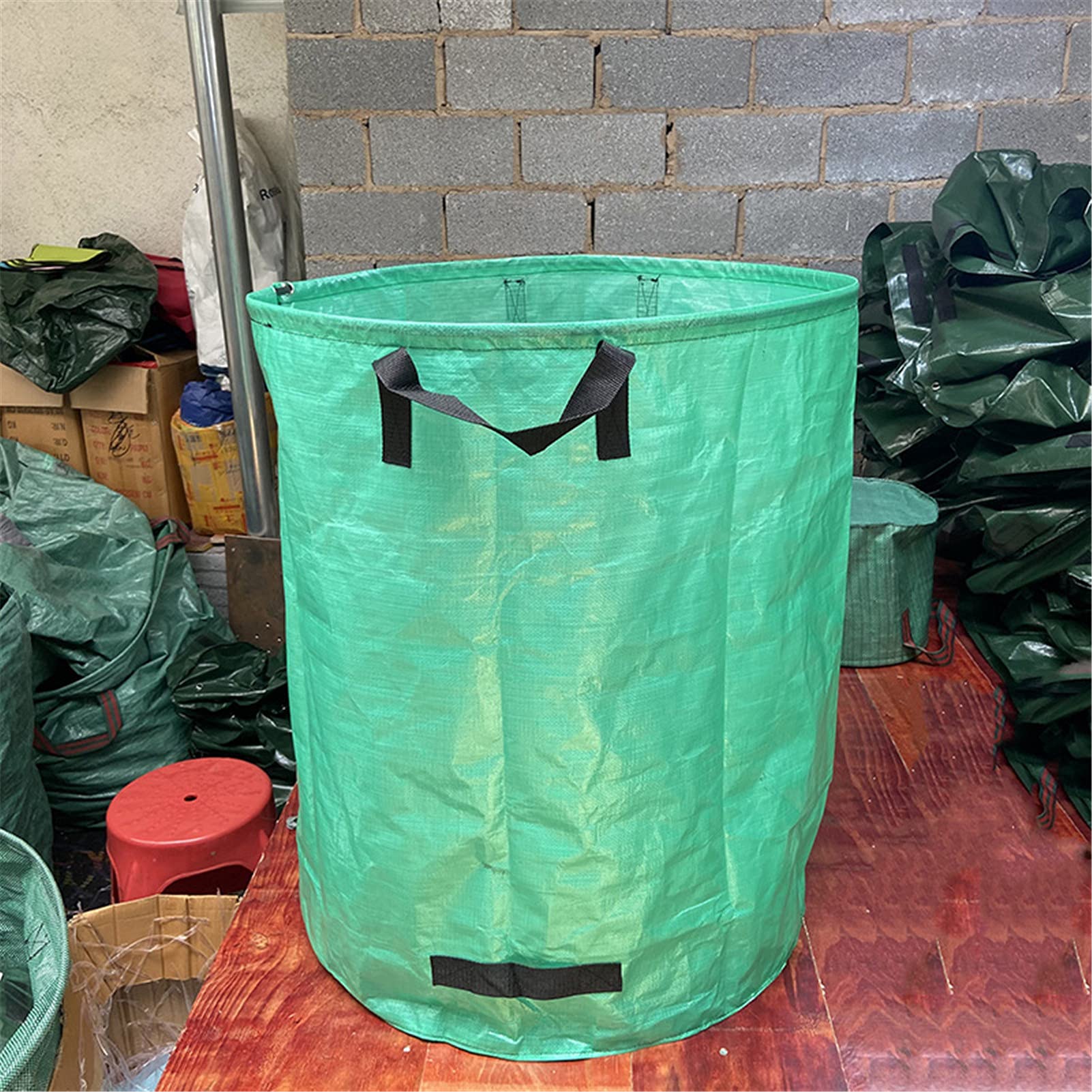 Sac De Jardin Réutilisable, Sacs À Déchets De Jardin Robustes 120L,Sacs À Ordures Étanches avec Poignées,pour Les Feuilles, l'herbe Coupée Et Les Mauvaises Herbes,Vert,3PCS